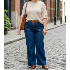 Anthropologie Maeve The Colette Crop Wide-Leg Jeans 16W EUC